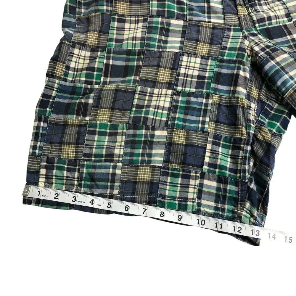 Y2K Old Navy Shorts Mens 40 Patchwork Madras Plaid Field Tested Regulation Issue